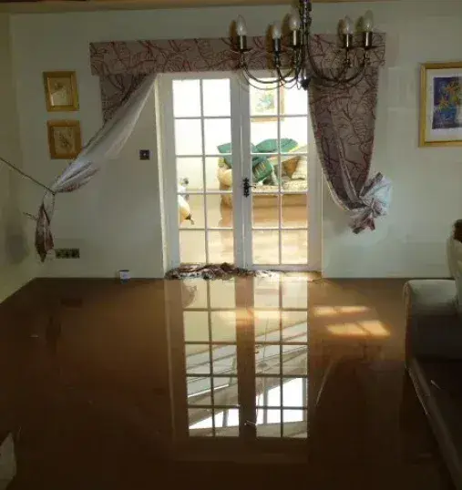 Water damage in living room